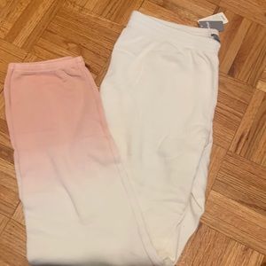 Aerie sweats. NWT. White to pink ombré. Medium